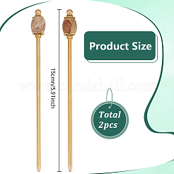 2Pcs Brass Hair Sticks&nbsp;OHAR-PH00007