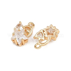 Brass Micro Pave Cubic Zirconia Charms&nbsp;KK-C115-14G