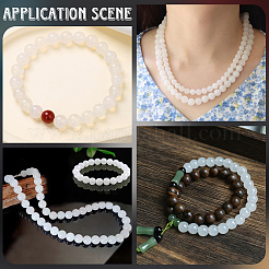 3 Strands 3 Styles Natural White Jade Round Bead Strands&nbsp;G-PA0001-40