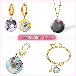 30Pcs 6 Styles Printed Alloy Pendants&nbsp;ENAM-CJ0004-70