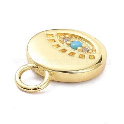 Brass Micro Pave Cubic Zirconia Pendants&nbsp;ZIRC-P085-17G
