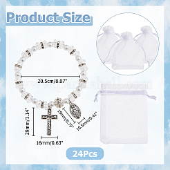 24Pcs Imitated Pearl Acrylic Beads Stretch Bracelets For Women&nbsp;BJEW-HS00007