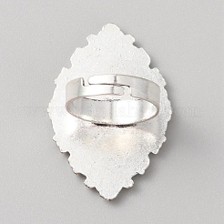 Adjustable Alloy Finger Rings Components&nbsp;PALLOY-WH0101-39AS
