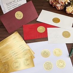 40 Sheets 4 Styles Plastic Self Adhesive Gold Foil Embossed Stickers&nbsp;DIY-CP0010-45