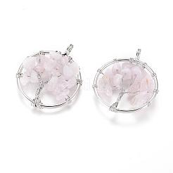 Natural Rose Quartz Pendants&nbsp;G-E419-08P