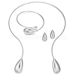 Teardrop Alloy Cuff Bangles & Stud Earrings & Choker Sets&nbsp;FS-WGA2D99-02