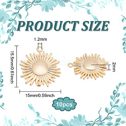 10Pcs Brass Solar Eclipse Pendants&nbsp;KK-BC0013-13
