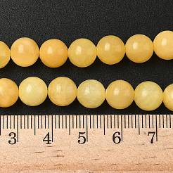 Natural Yellow Jade Bead Strands&nbsp;G-K121-02-8mm