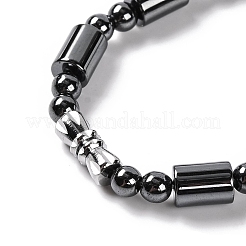 Column & Round Synthetic Non-magnetic Hematite Beaded Necklaces&nbsp;NJEW-Q341-04