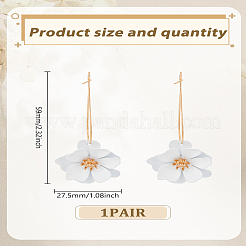 1 Pair Flower Alloy Hoop Earrings&nbsp;EJEW-LP0007-099