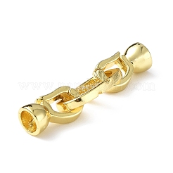 Rack Plating Brass Micro Pave Clear Cubic Zirconia Fold Over Clasps&nbsp;KK-G448-05G