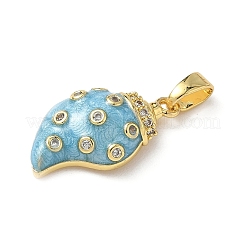Brass Micro Pave Cubic Zirconia Pendants&nbsp;KK-I371-27G-02