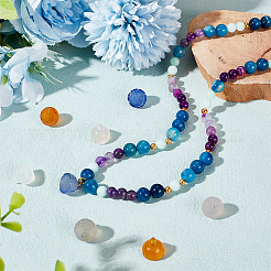 8Pcs 4 Colors Natural Agate Lotus Pod Charms&nbsp;G-OC0004-72