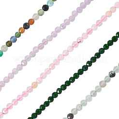 5 Strands 5 Styles Synthetic Green Goldstone & Natural Green Lodolite Quartz & Multi-Color Agate & Amethyst & Cherry Blossom Agate Beads Strands&nbsp;G-TA0003-10