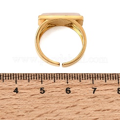 Brass with Natural Quartz Crystal Cuff Open Rings for Women&nbsp;GG-CBA0B5A-04G-07