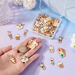 40Pcs 10 Styles Food Theme Rack Plating Alloy Enamel Pendants&nbsp;ENAM-TA0003-66