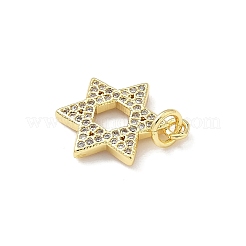 Brass Micro Pave Clear Cubic Zirconia Pendants&nbsp;KK-B141-27G