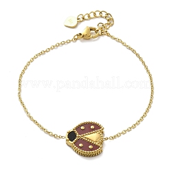 304 Stainless Steel Cable Chain Charm Bracelets for Women&nbsp;BJEW-U024-02G-01