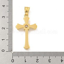 Ion Plating(IP) 304 Stainless Steel Cubic Zirconia Pendants&nbsp;STAS-C102-02G