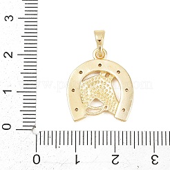 Brass Micro Pave Clear Cubic Zirconia Pendants&nbsp;KK-D258-17G