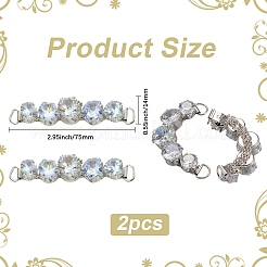 2Pcs Brass Micro Pave Cubic Zirconia Shoes Buckle Clips&nbsp;KK-DJ0001-20