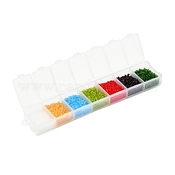 3500Pcs 7 Colors 12/0 Glass Round Seed Beads&nbsp;SEED-YW0001-21