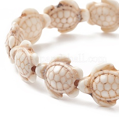 Dyed Synthetic Sea Turtle Beaded Stretch Bracelets for Women&nbsp;BJEW-JB09934-02