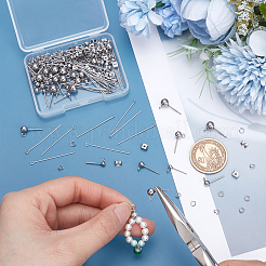 304 Stainless Steel Ball Post Stud Earring Findings&nbsp;STAS-UN0063-08