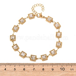 304 Stainless Steel Pave Glass Link Chains Bracelets for Women&nbsp;BJEW-G780-04G