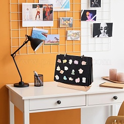 1Pc Alloy Flip Calendar Rack with Wood Base&nbsp;DIY-BC0013-90B