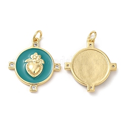 Brass Micro Pave Cubic Zirconia Pendants&nbsp;KK-M246-16G