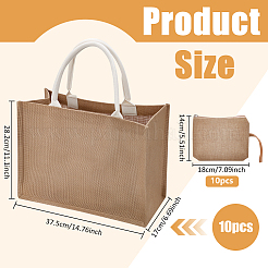 10Pcs Burlap Cloth Packing Tote Bags&nbsp;ABAG-WA0001-22