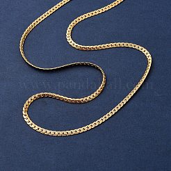 3MM 304 Stainless Steel Curb Chain Necklaces&nbsp;NJEW-P338-03G