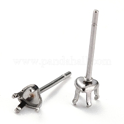 Non-Tarnish 304 Stainless Steel Stud Earring Settings&nbsp;LS-STAS-B004-08P-D