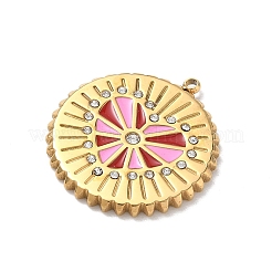 304 Stainless Steel Rhinestone Pendants&nbsp;STAS-P453-16G-02