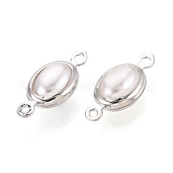 Brass ABS Imitation Pearl Connector Charms&nbsp;KK-N286-02B-P