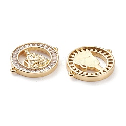 Brass Micro Pave Clear Cubic Zirconia Links Connectors&nbsp;KK-C100-42G