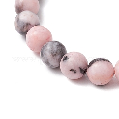 2Pcs Natural Pink Zebra Jasper Beaded Stretch Bracelets&nbsp;BJEW-JB11192