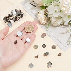 30Pcs 3 Styles 1-Hole Shell Shank Buttons&nbsp;BUTT-WR0001-17A