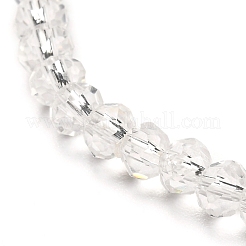 Faceted Glass Rondelle Beads Stretch Bracelet for Kid&nbsp;BJEW-JB06807-22