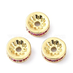 Brass Fuchsia Cubic Zirconia Beads&nbsp;ZIRC-C022-08G