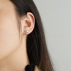 Anti-Tarnish Rhodium Plated 925 Sterling Silver Stud Earrings&nbsp;STER-BB72117
