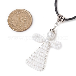 5Pcs 5 Styles Seed Beads Loom Angel Pendant Necklaces&nbsp;NJEW-MZ00061