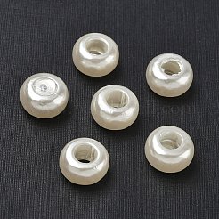 ABS Plastic Imitation Pearl Rondelle Large Hole European Beads&nbsp;MACR-S256-A41