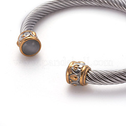 304 Stainless Steel Cuff Bangles&nbsp;BJEW-L642-22A