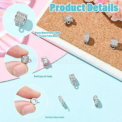 7Pcs 7 Styles Brass Micro Pave Cubic Zirconia Tube Bails&nbsp;KK-CJ0004-47P