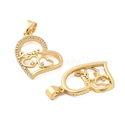 Brass Micro Pave Cubic Zirconia Pendants&nbsp;KK-R229-11G-B