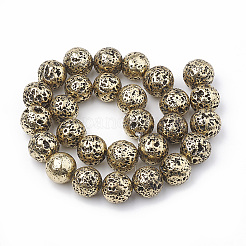 Electroplated Natural Lava Rock Beads Strands&nbsp;X-G-N0321-14A