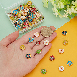 70Pcs 7 Colors Alloy Enamel Beads&nbsp;ENAM-PH0002-89