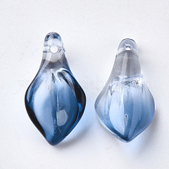 Two Tone Transparent Spray Painted Glass Pendants&nbsp;X-GLAA-S054-007D-01